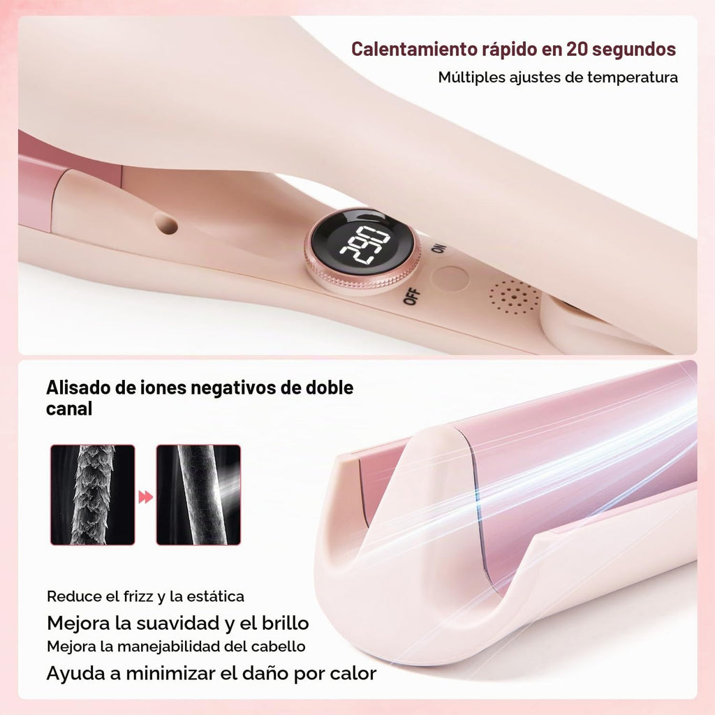 Ondulador de pelo, rizador de doble barril de 1,25 pulgadas, ondas...