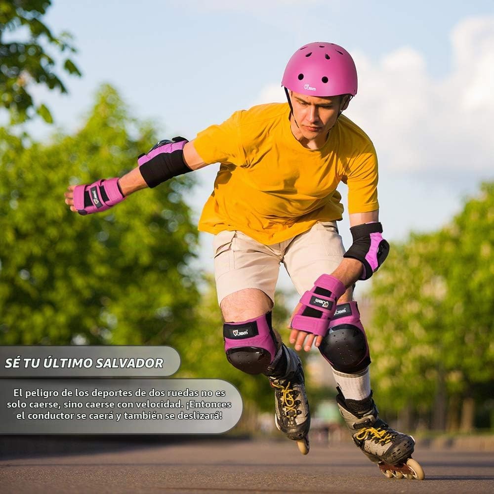 JBM - Juego de equipo de protección para patinaje para niños y adul...