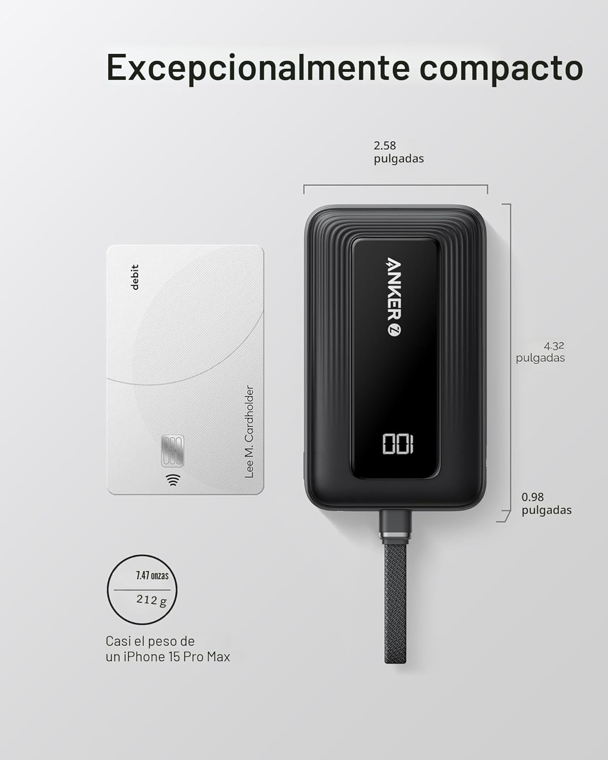 Anker Cargador Portátil, Banco de Energía de 10,000mAh 30W, Paquete...