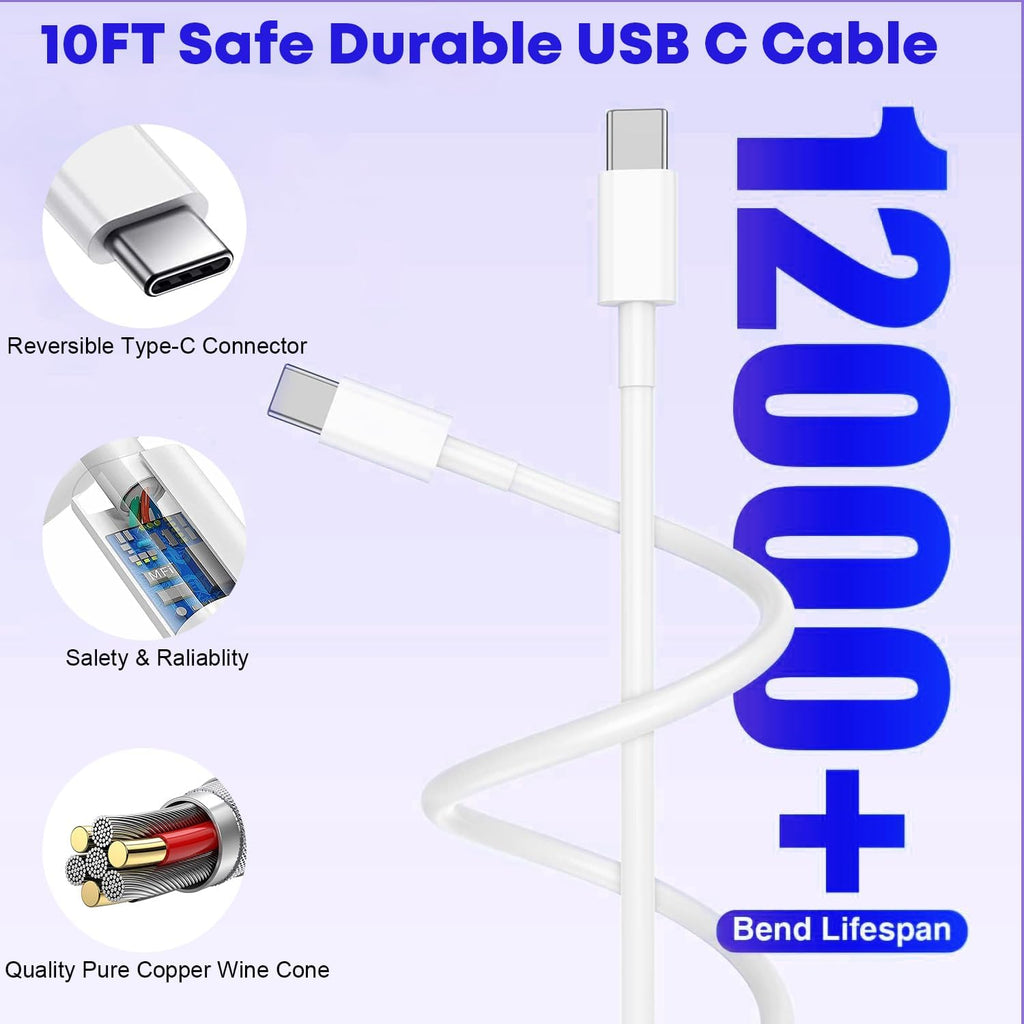 Cargador rápido para iPhone 17\/16\/15, carga rápida extra larga de...