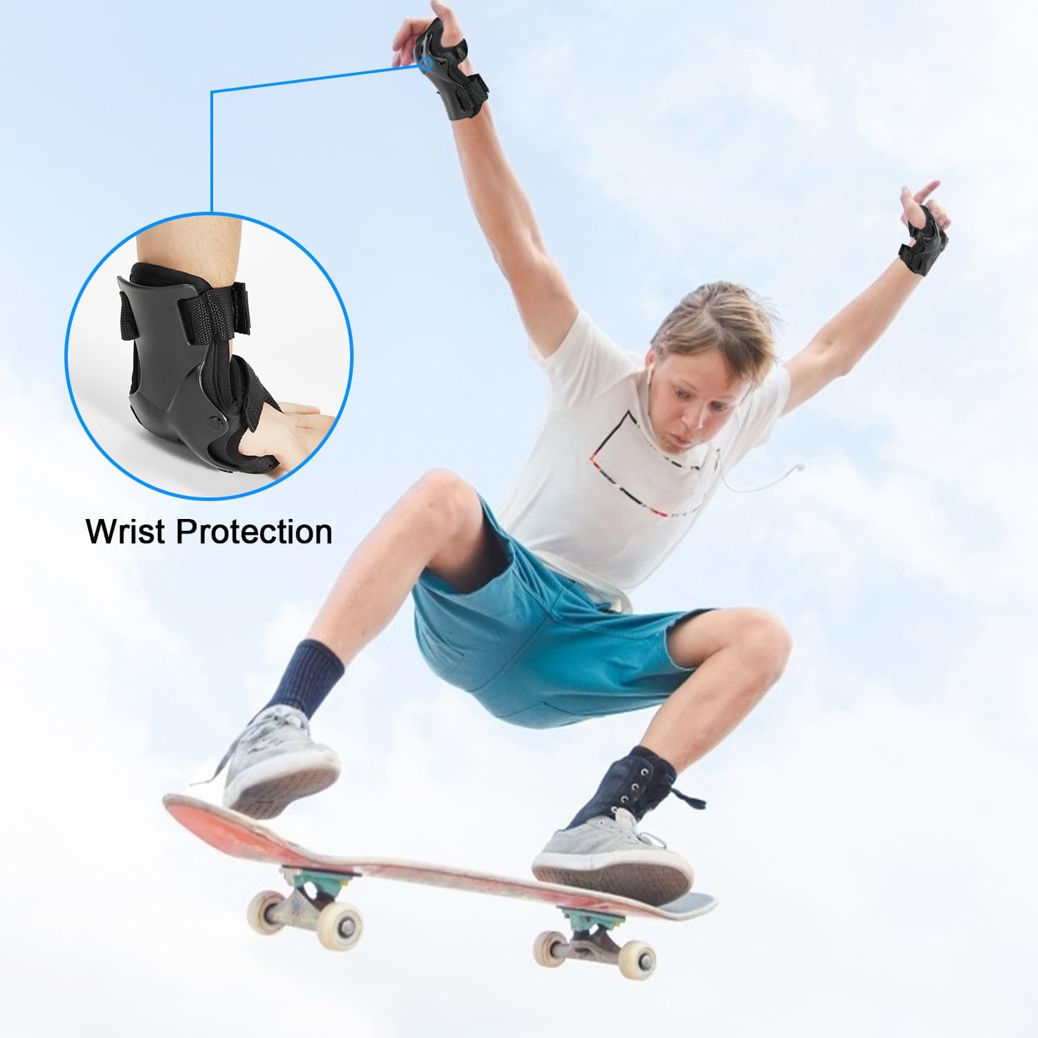 Muñequeras para adultos y niños - Equipo de protección para patinaj...