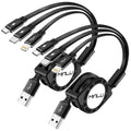 MINLU Cable de carga múltiple 3A, paquete de 2 cables de carga múlt...