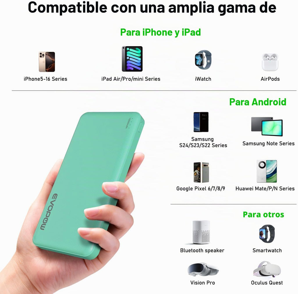 Evopow Paquete de 2 cargadores portátiles, banco de energía más del...