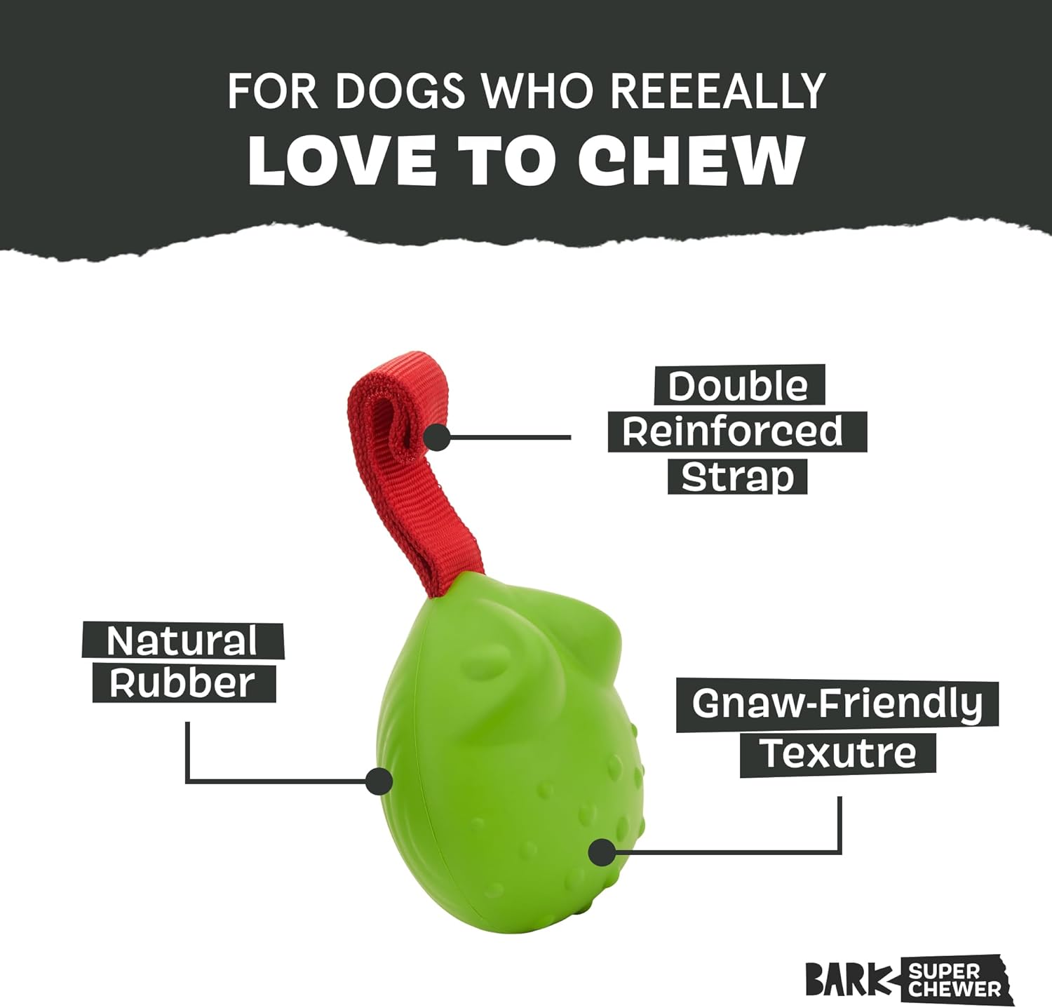 Barkbox Juguete para perros remolcados atados para masticadores dur...