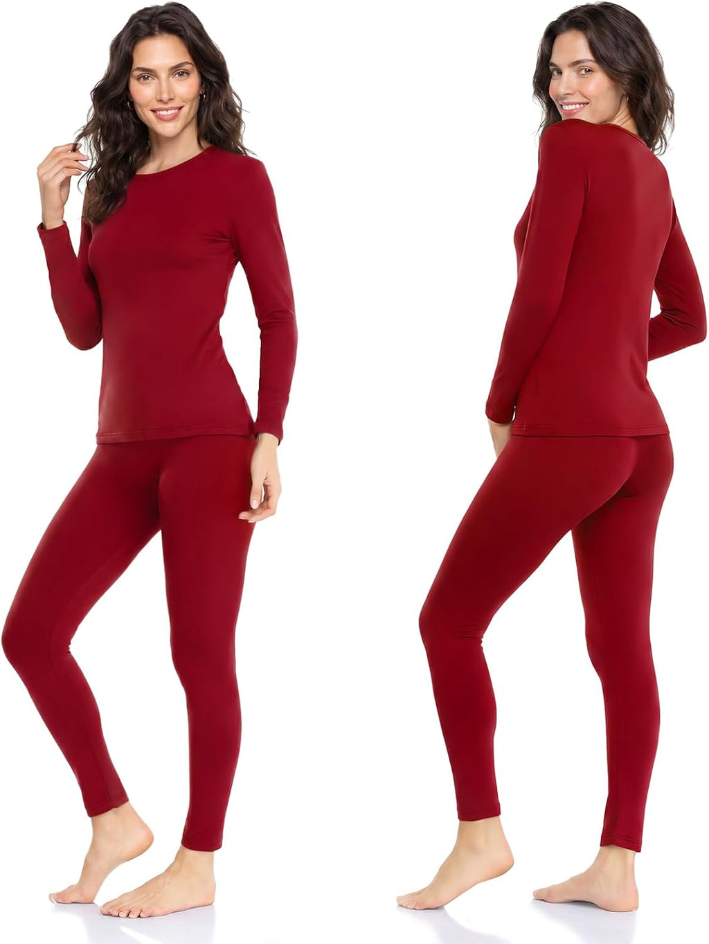 WEERTI Ropa interior térmica para mujeres Long Johns con forro pola...