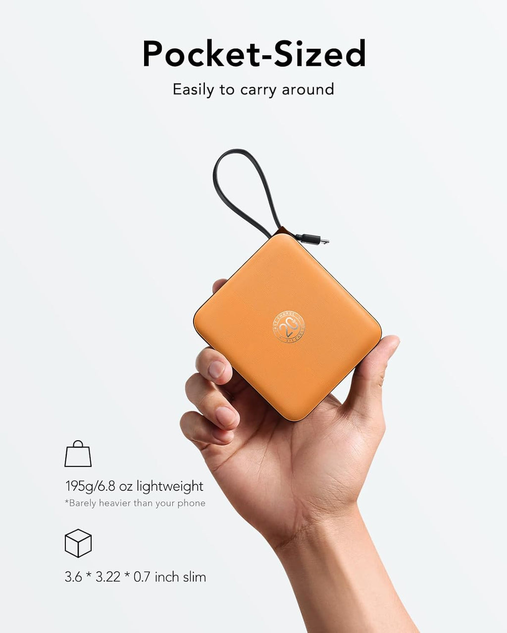 VRURC Cargador portátil USB C para iPhone, banco de energía delgado...