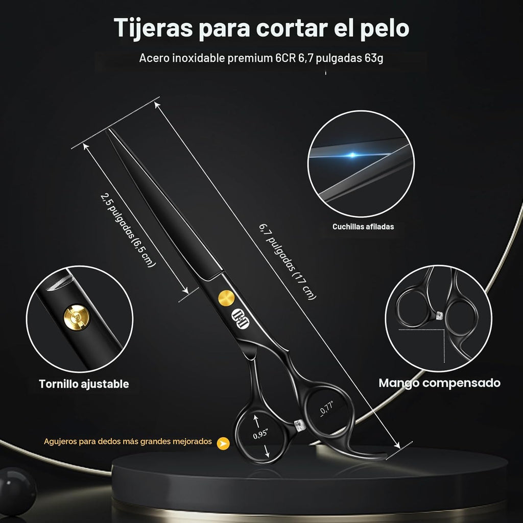 CIICII Kit de Tijeras de Corte de Pelo, Set Profesional de Tijeras...