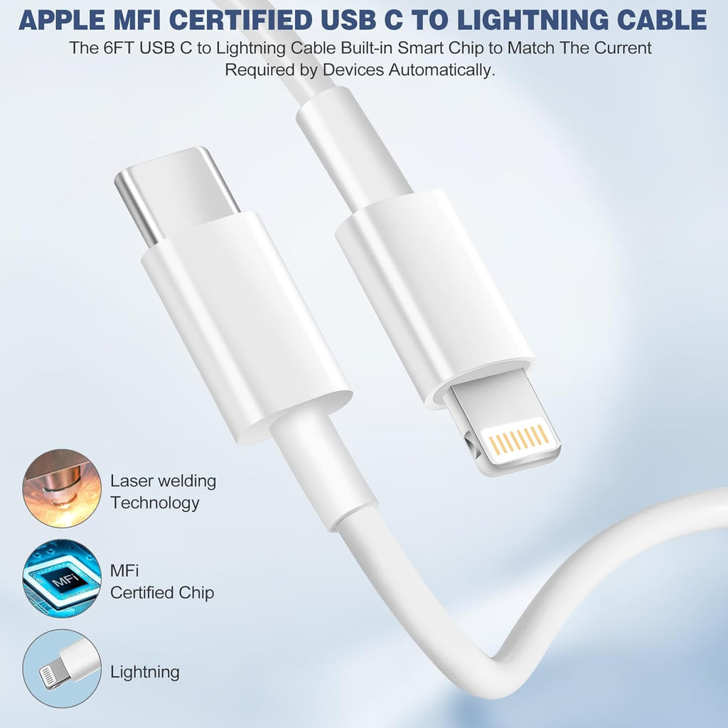 Cargador de iPhone de carga rápida, [Certificado Apple MFi] Cargado...
