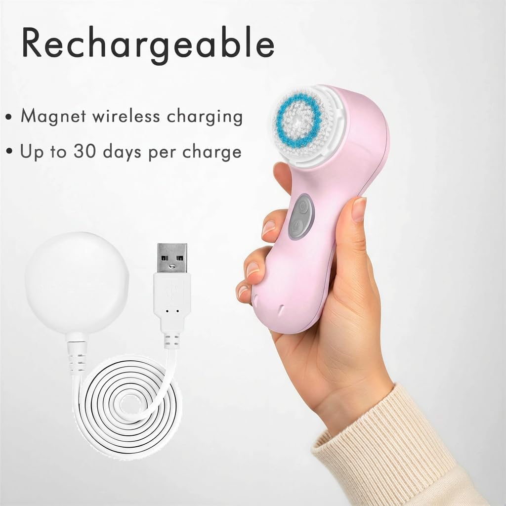 Microtree Cepillo eléctrico de limpieza facial, sin rotación, limpi...