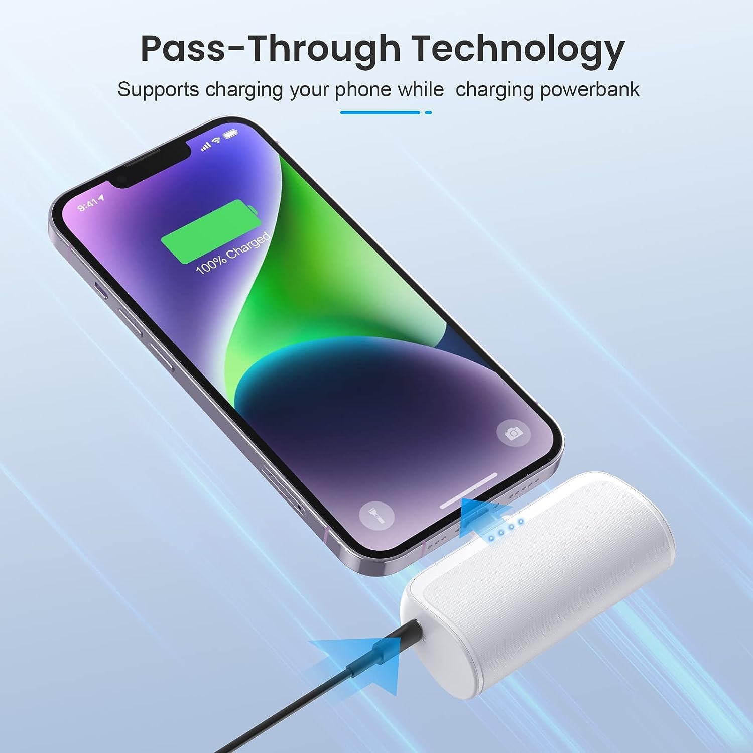 [Paquete de 2] Mini Cargador Portátil para iPhone 5200mAh, Banco de...