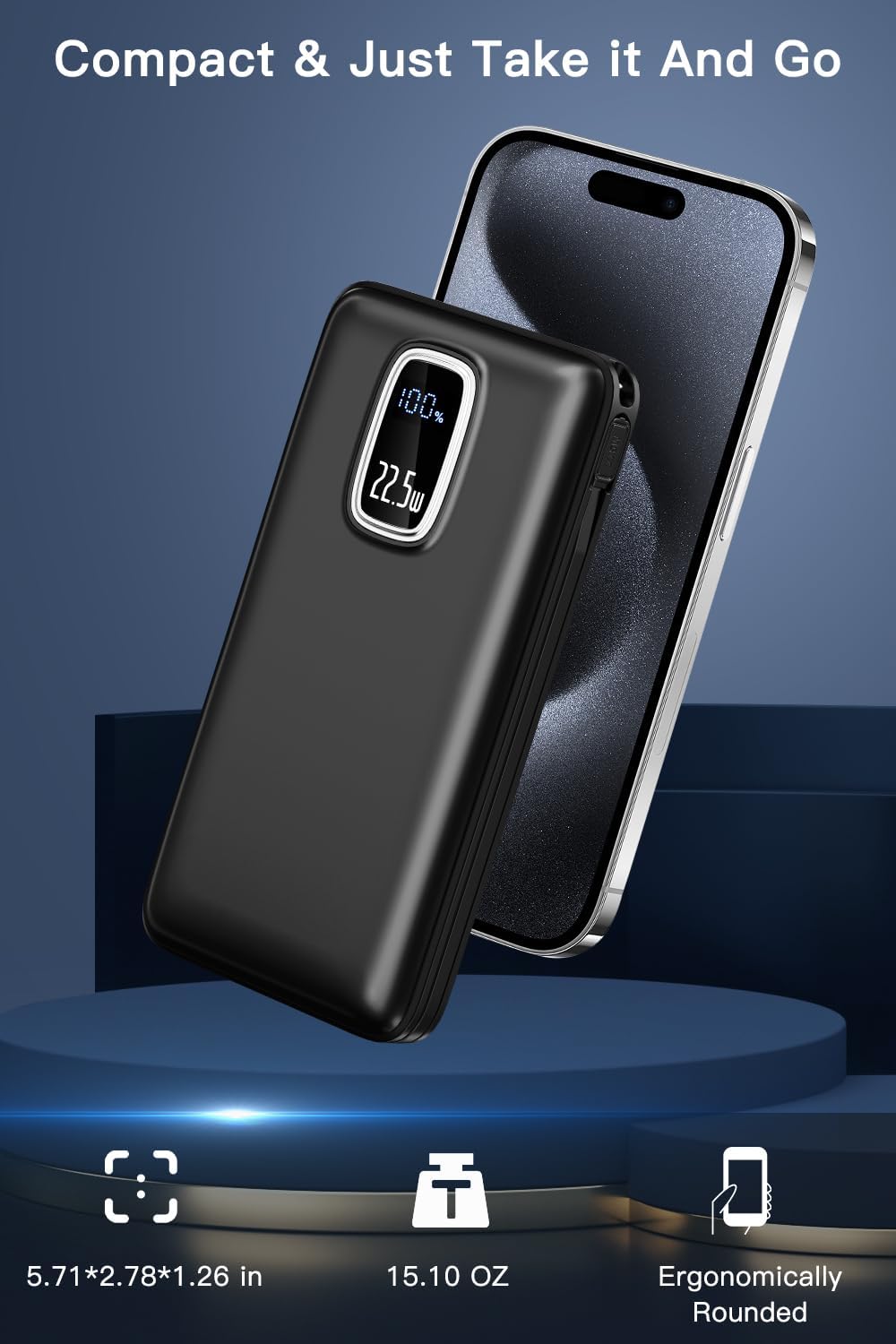 DXUN Cargador portátil de batería \u2013 Cargador de teléfono portá...