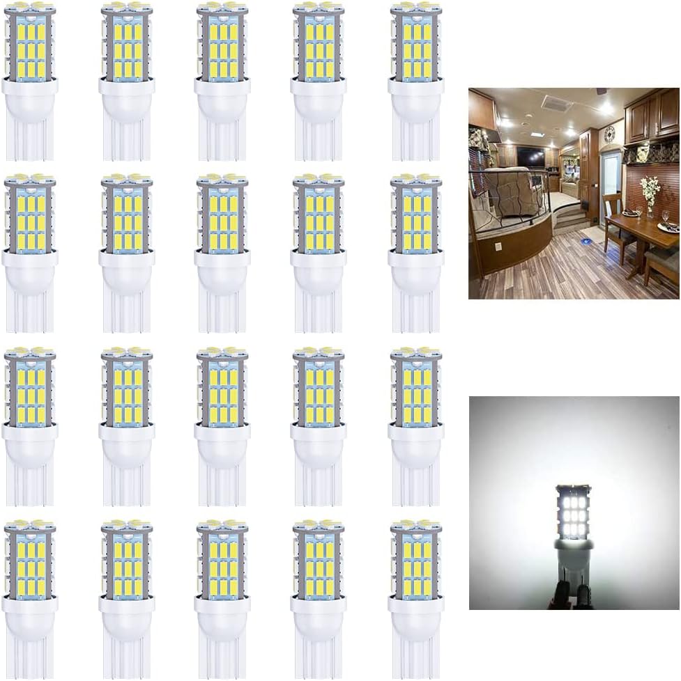 Antline - Paquete 20 bombillas LED superbrillantes blanco, chips T1...
