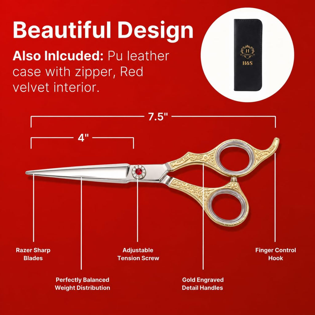 Tijeras profesionales para cortar el cabello H&S Ruby Series | Acer...