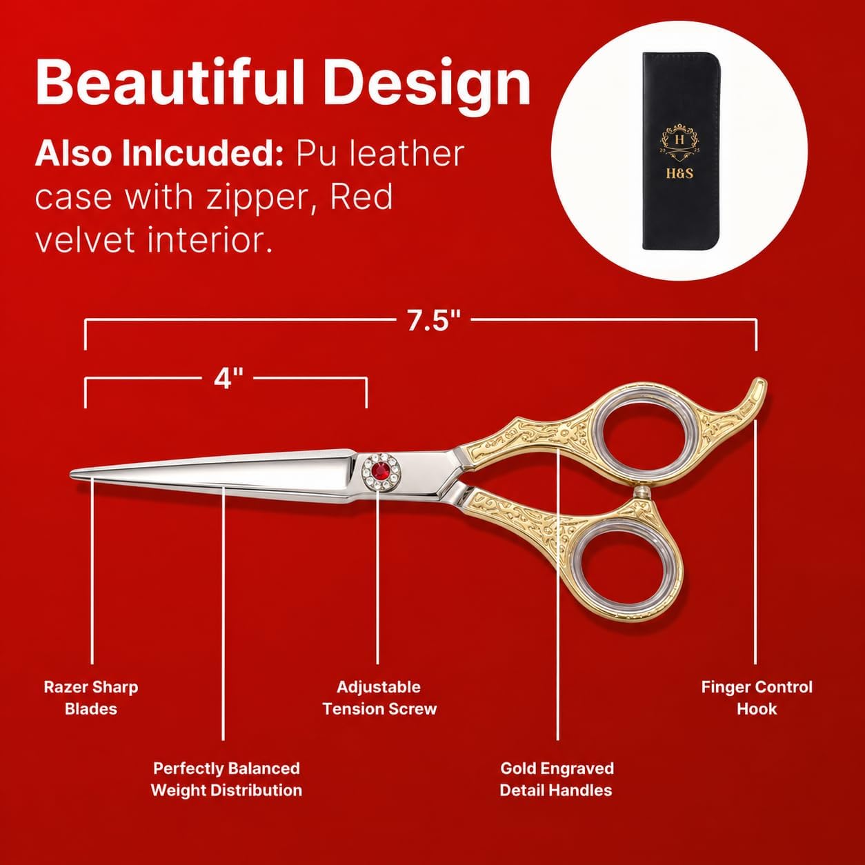 Tijeras profesionales para cortar el cabello H&S Ruby Series | Acer...