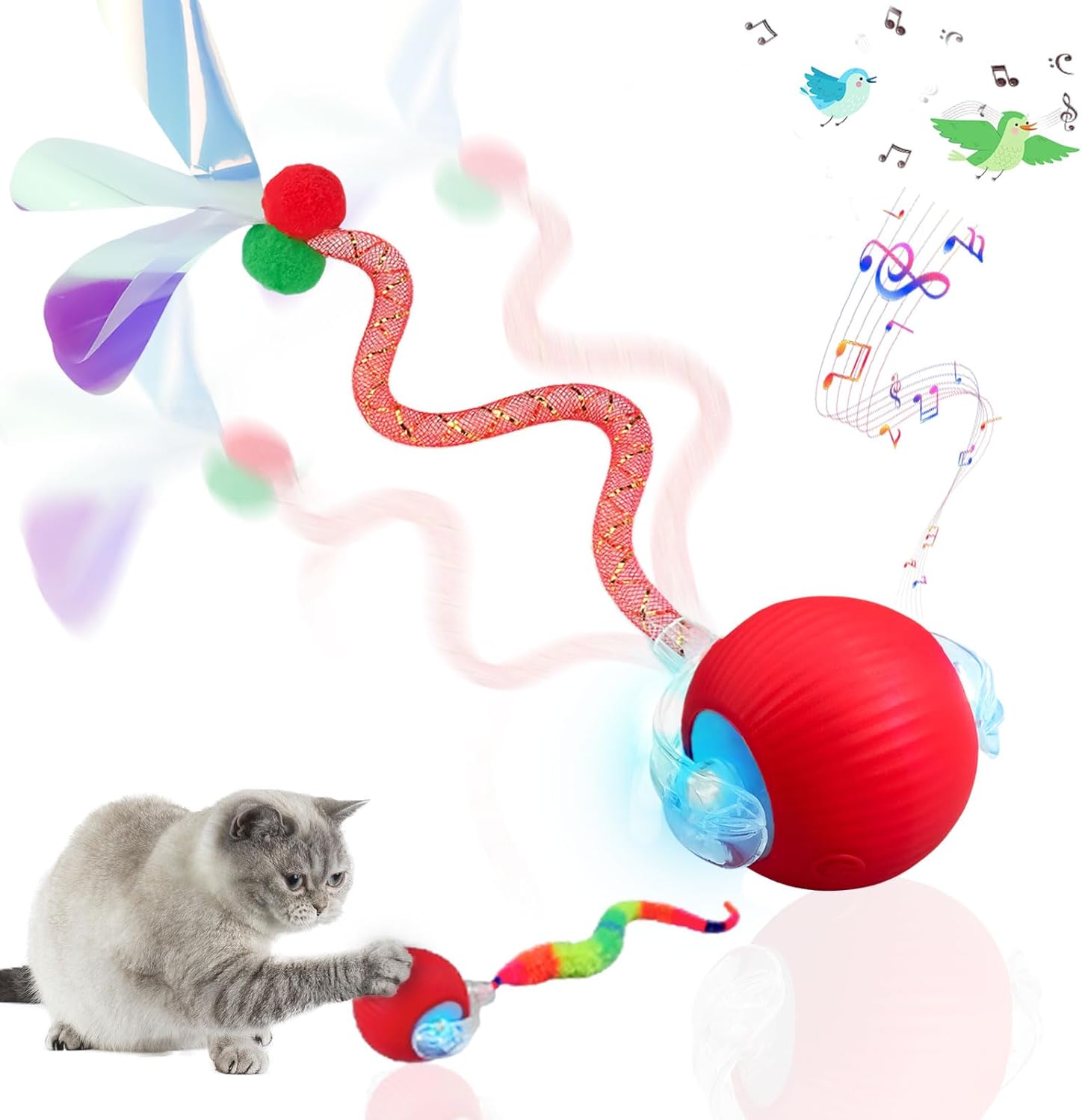 Yaruiguang Nuevo Juguete de Bola para Gatos Actualizado - Cola Rápi...