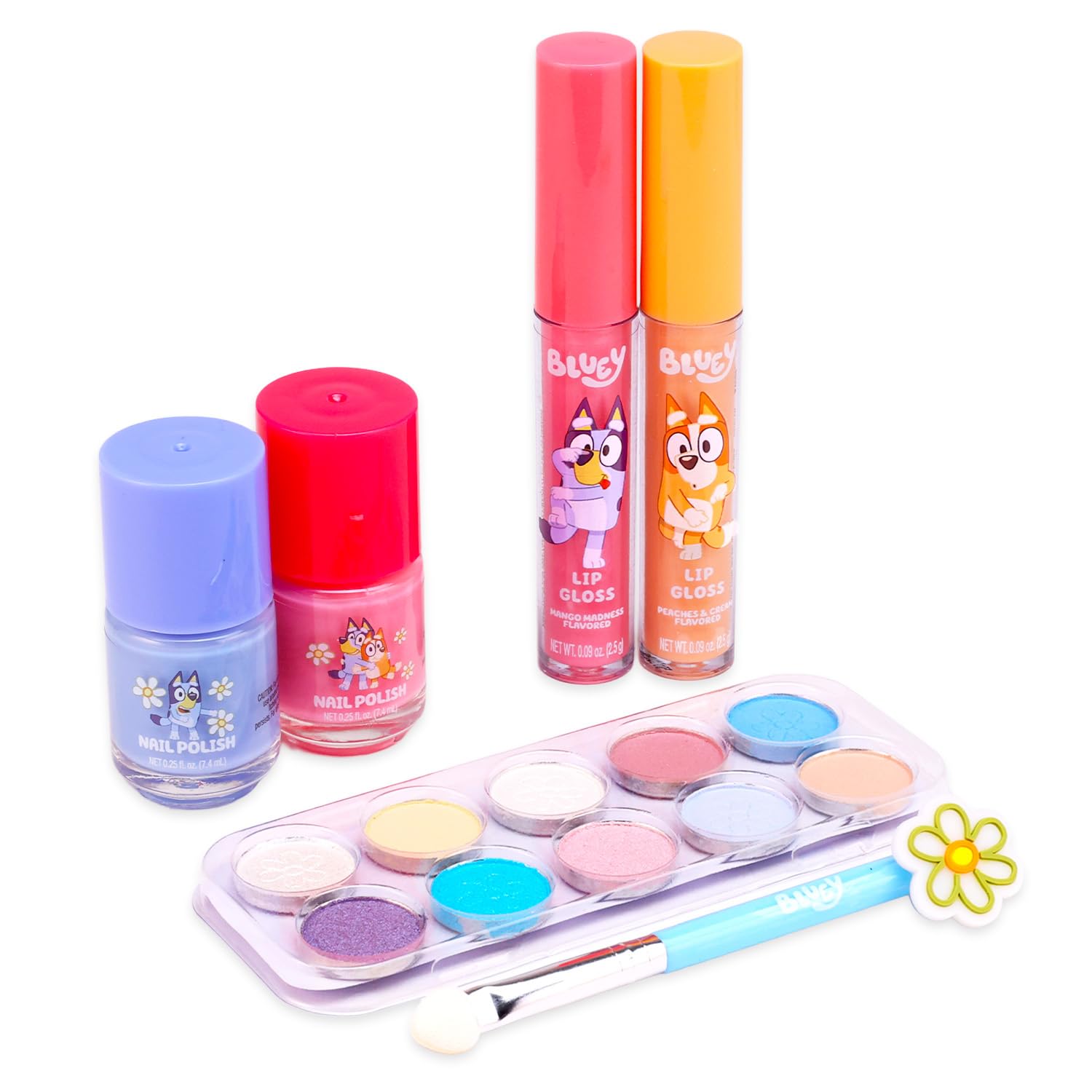 Bluey Beauty Set - Paquete de maquillaje con paleta de brillo de oj...