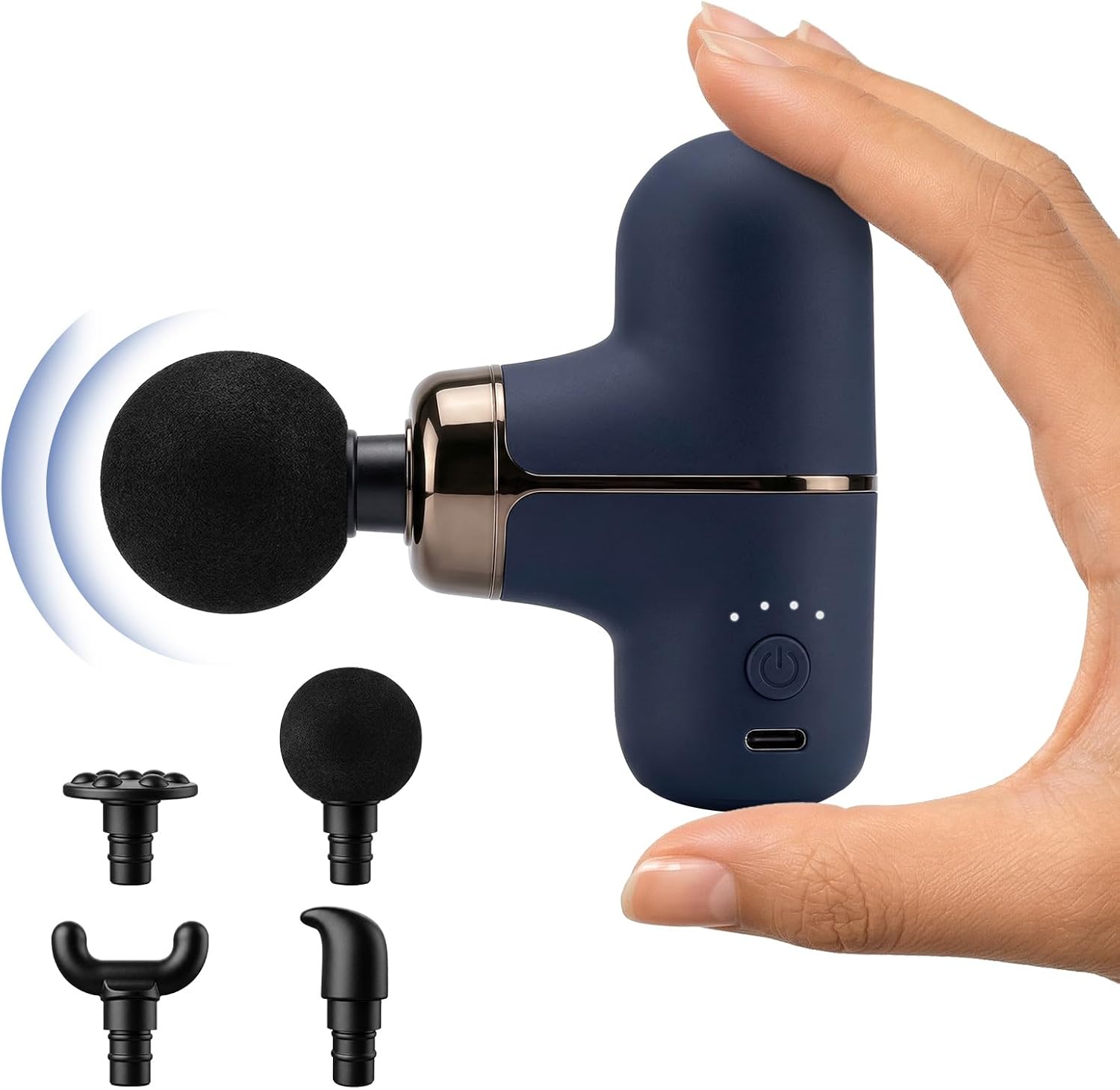 RIKA Mini Massage Gun with 4 Massage Heads, Percussion Deep Tissues...