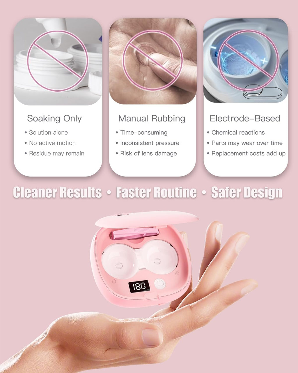 Vastsoon Limpiador ultrasónico de lentes de contacto \u2013 Kit de...