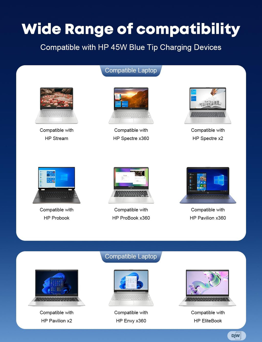 Cargador para portátil HP Stream 14 13 11, Pavilion x360 15, EliteB...