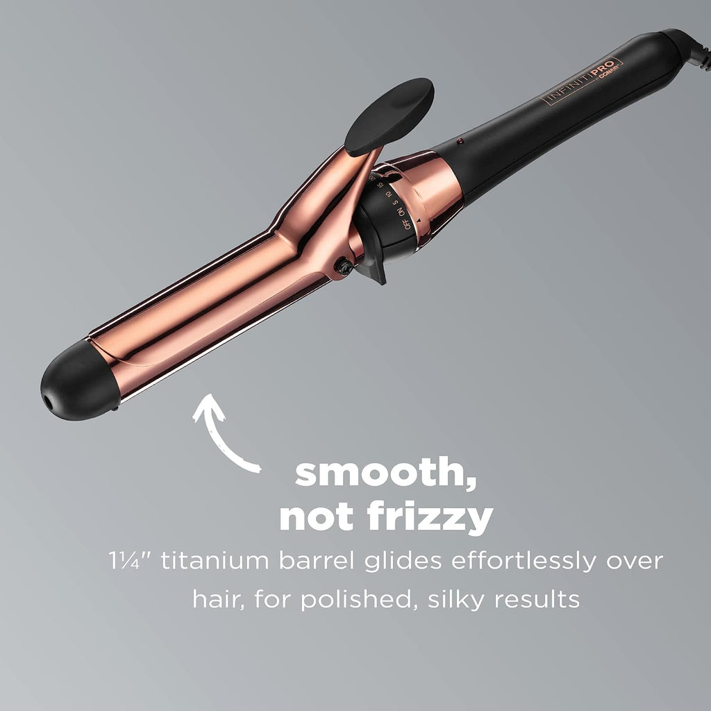 INFINITIPRO BY CONAIR Rizador de titanio de oro rosa de 1 1\/4 pulg...