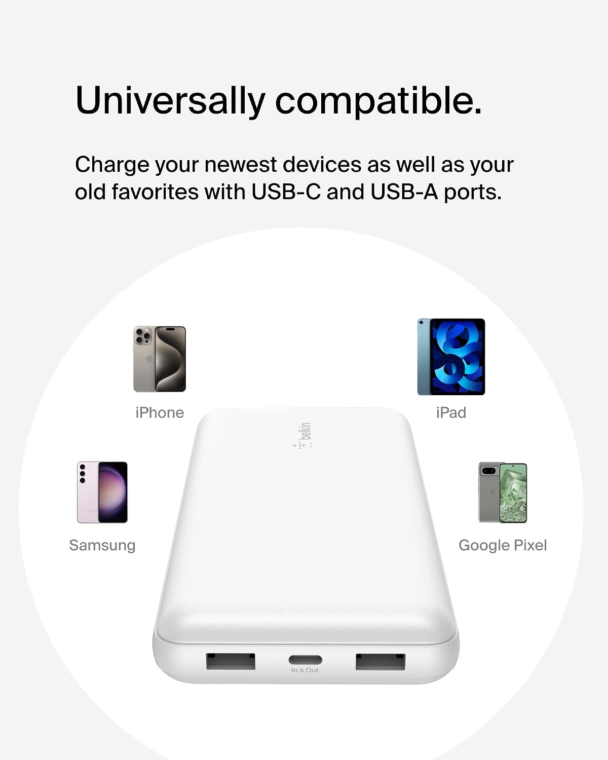 Cargador portátil Belkin, banco de energía USB C de 20000 mAh con 1...