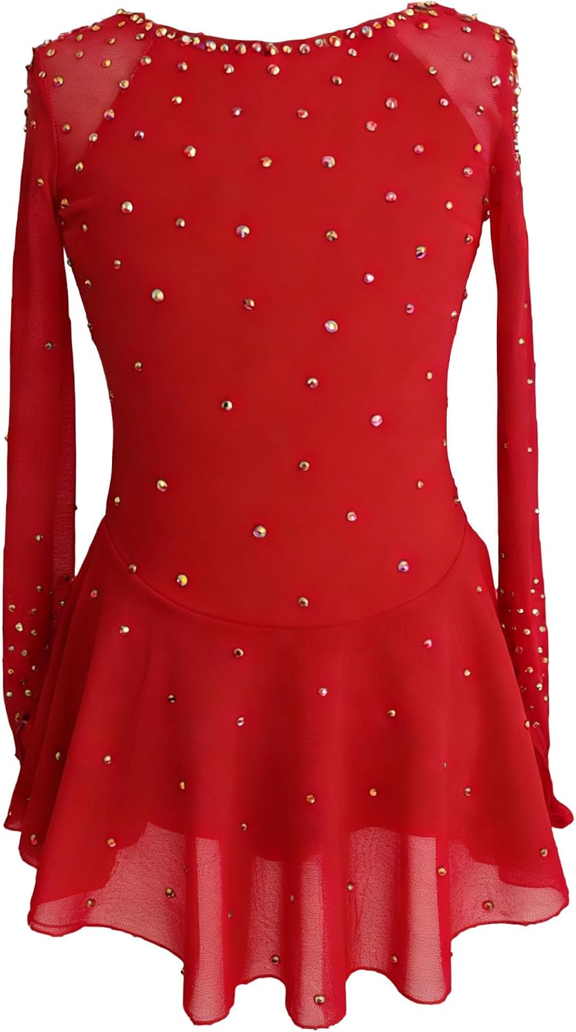 JoyCan Vestido de patinaje artístico Manga larga Poliéster Tamaño p...