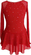 JoyCan Vestido de patinaje artístico Manga larga Poliéster Tamaño p...