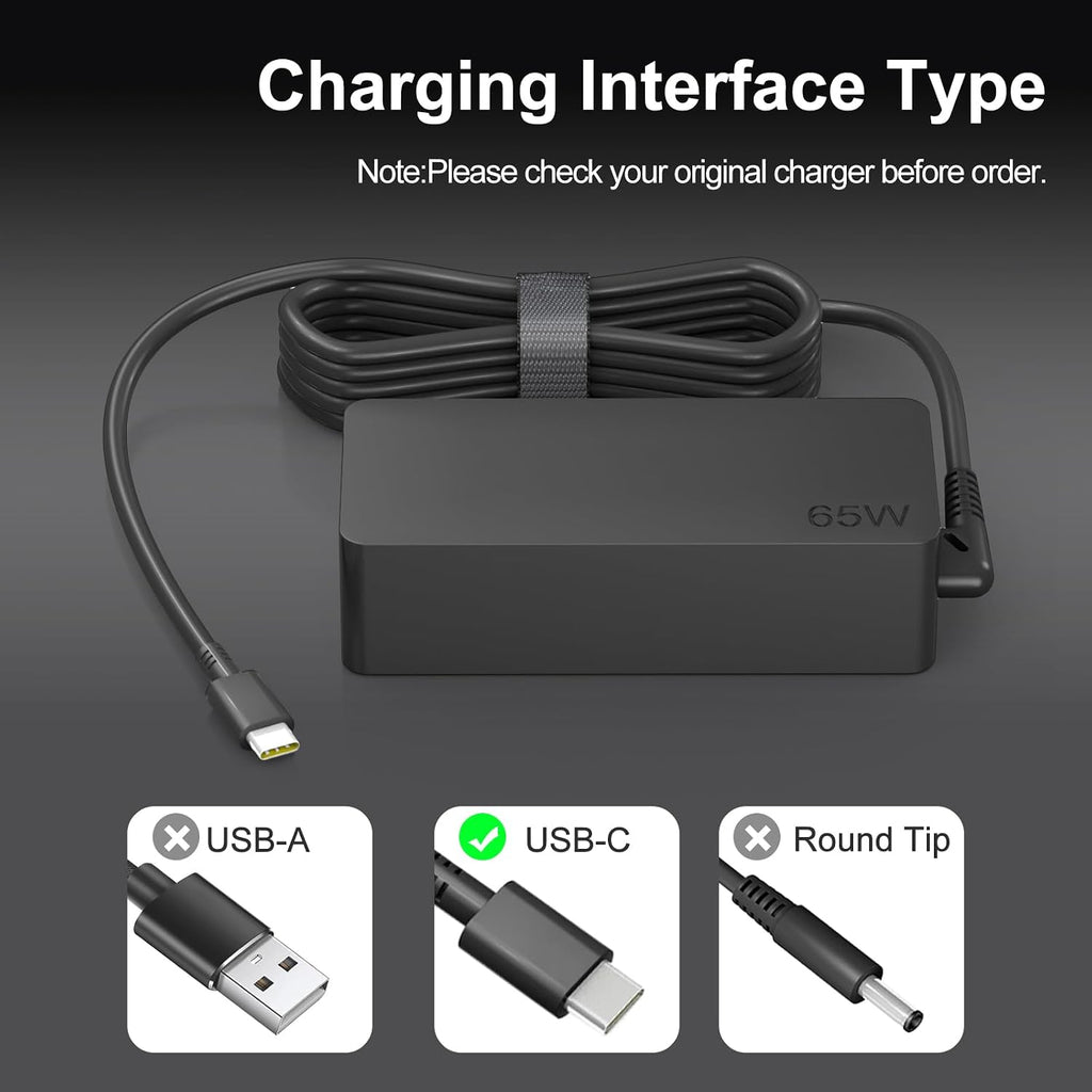 Dzytnsy Cargador de repuesto USB-C de 65 W 45 W CA compatible con L...