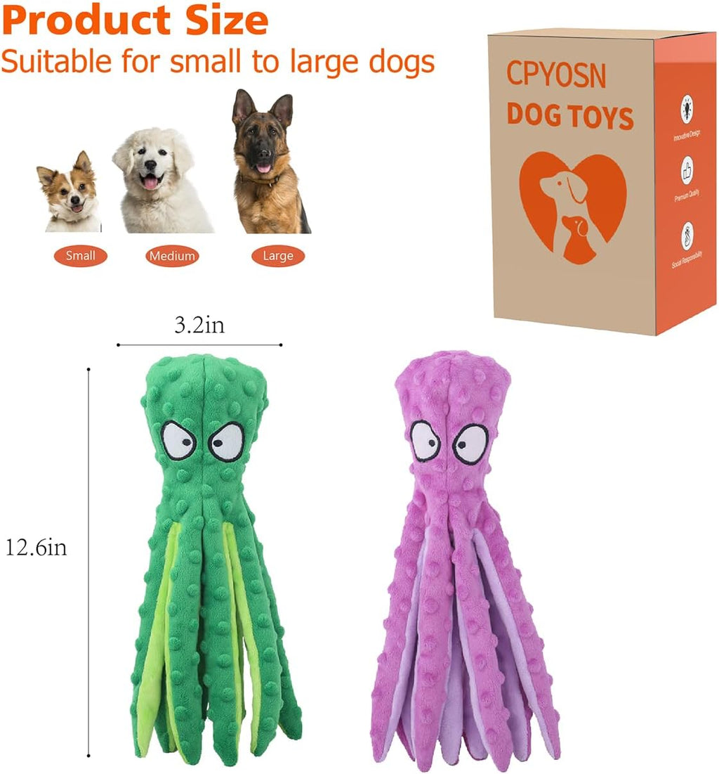 CPYOSN Juguetes chirriantes para perros, pulpo, sin relleno, juguet...