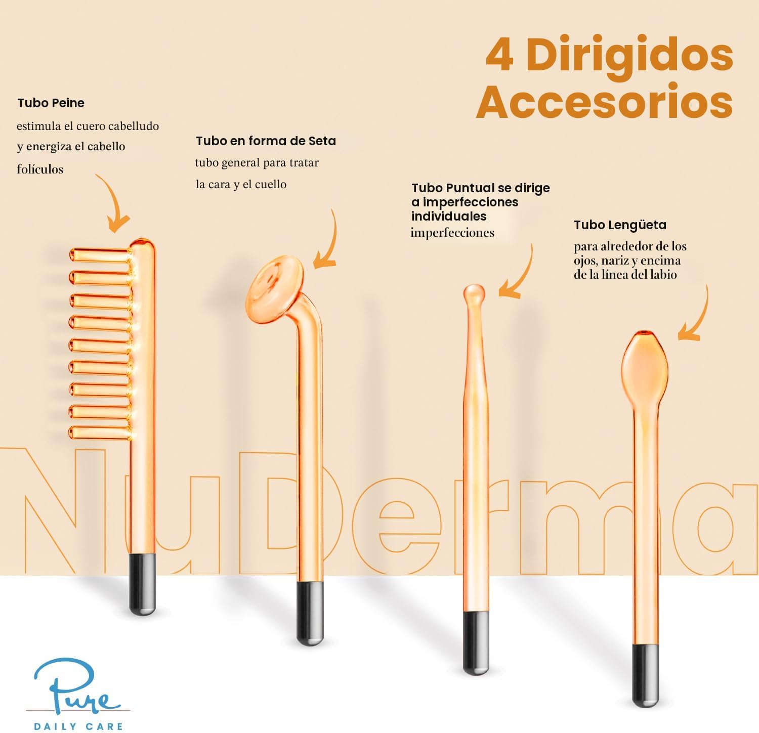 NuDerma - Máquina portátil de terapia de piel de mano, con neón, an...