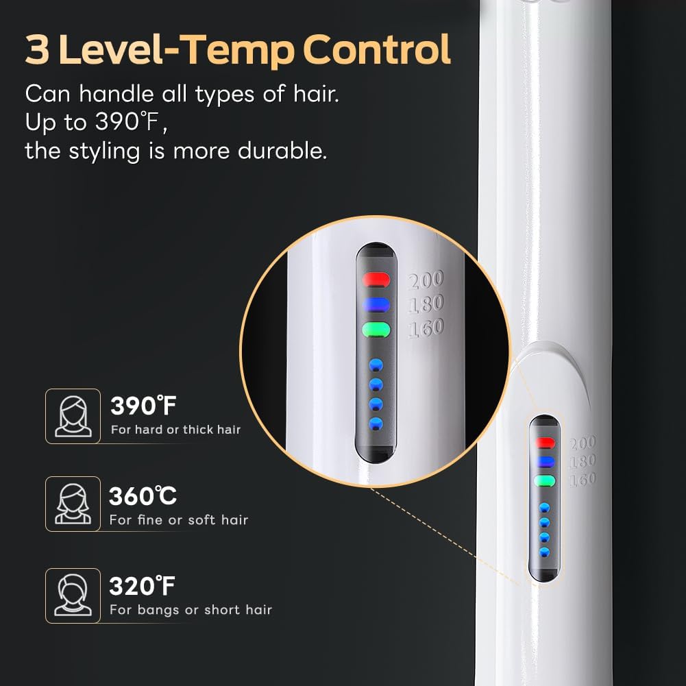 Alisador y rizador de pelo inalámbrico 2 en 1, plancha plana de cer...