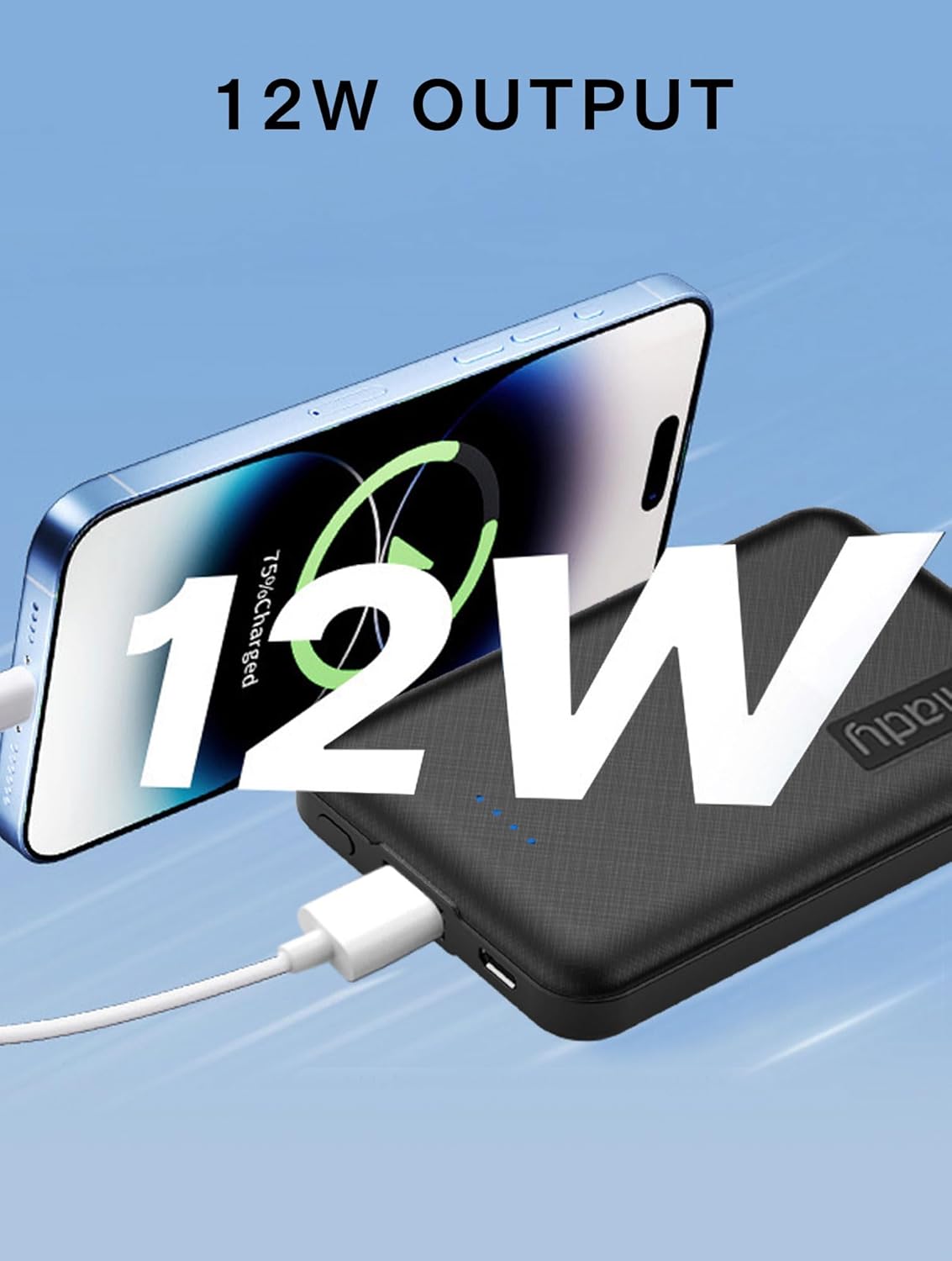Miady - Paquete de 2 cargadores portátiles pequeños de 5000 mAh, ba...