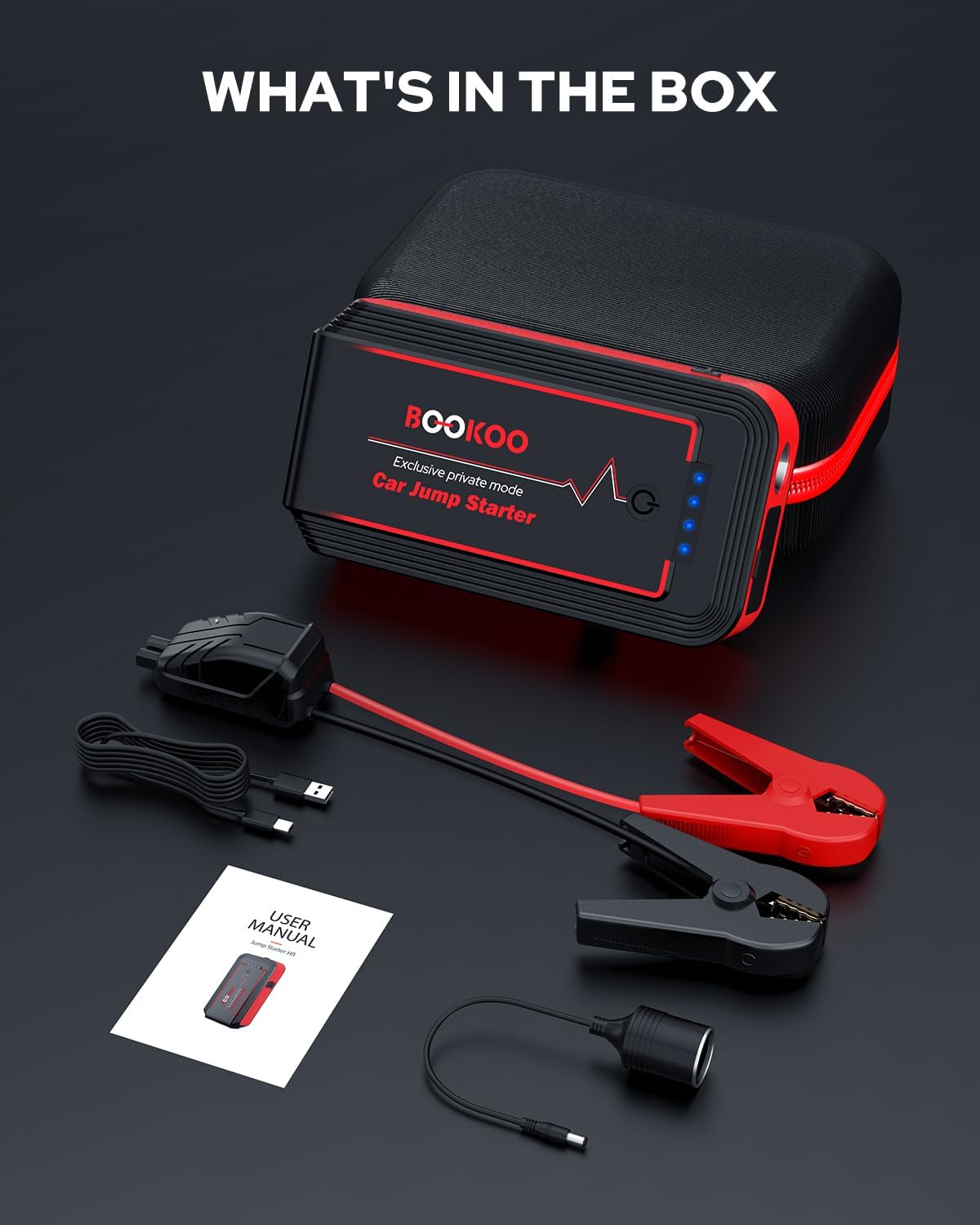 BOOKOO H9 4500A 12V Arrancador de salto para cortacésped de coche,...