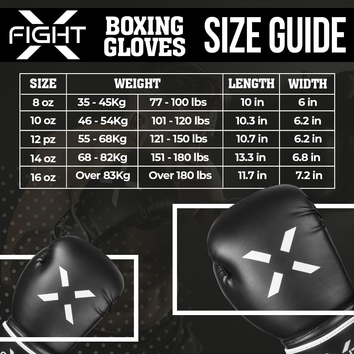 FightX Guantes de Boxeo Profesionales para Hombres y Mujeres \u2013...
