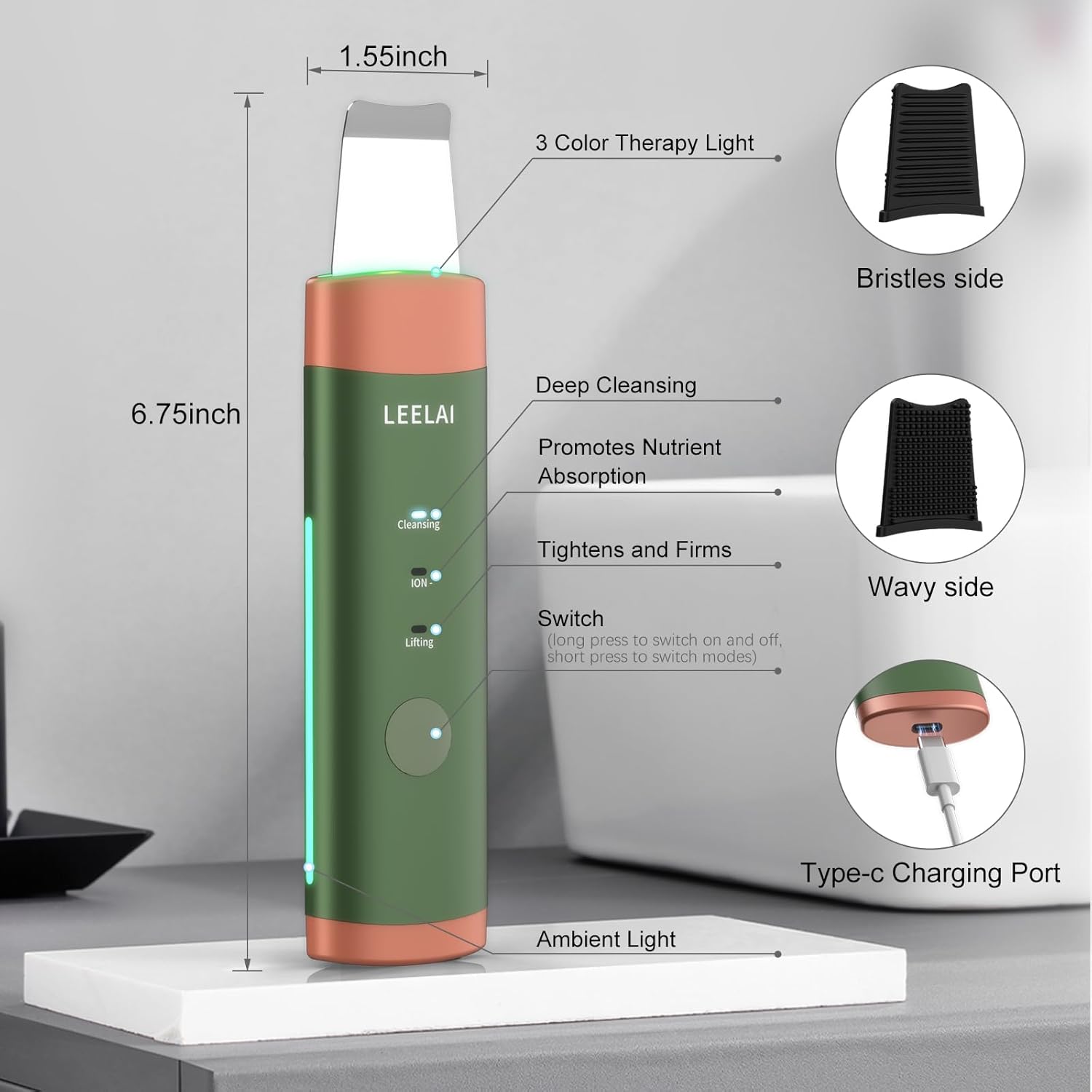LEELAI Espátula facial limpiador facial profesional impermeable par...