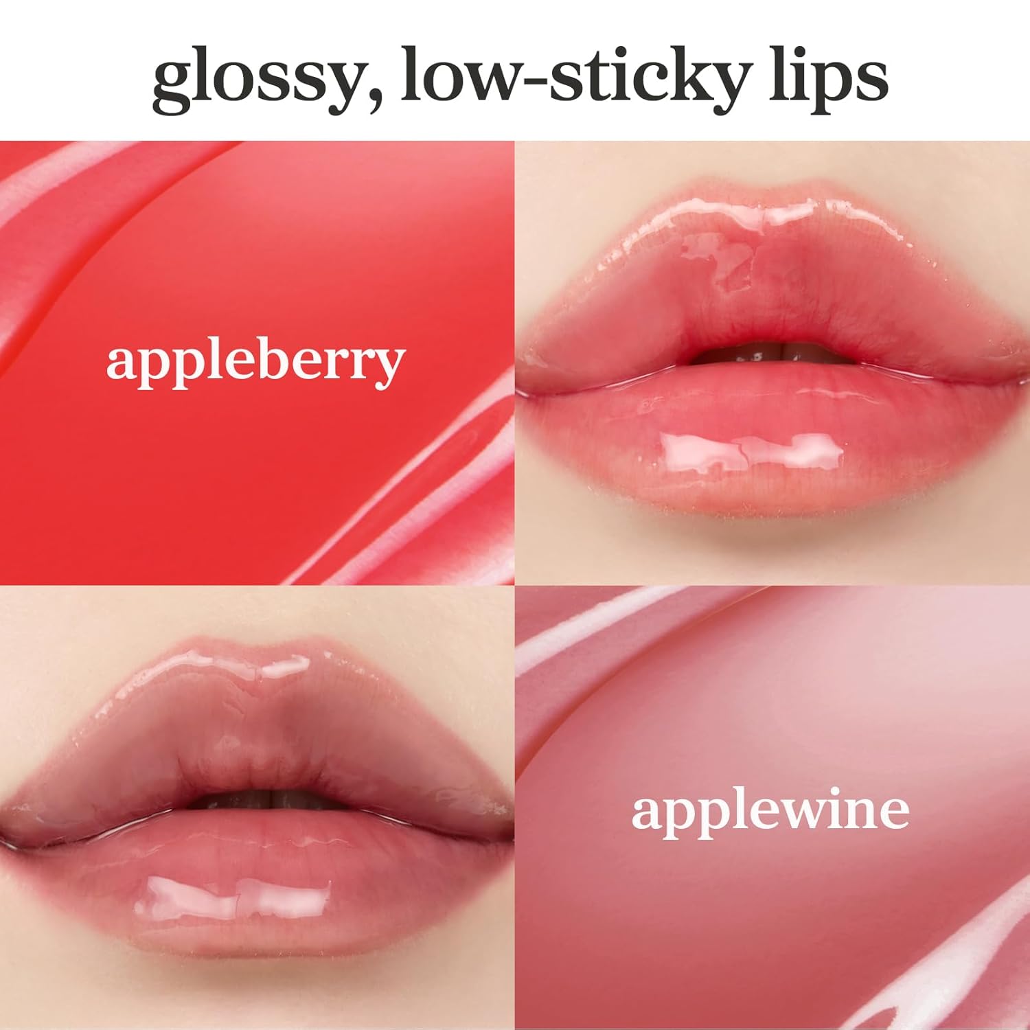 NOONI Juego de aceite de labios coreano, Appleberry y Applewine, de...