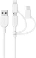Anker Cable Powerline II 3 en 1, Lightning\/tipo C\/cable micro USB...