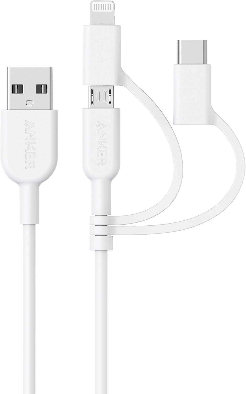 Anker Cable Powerline II 3 en 1, Lightning\/tipo C\/cable micro USB...
