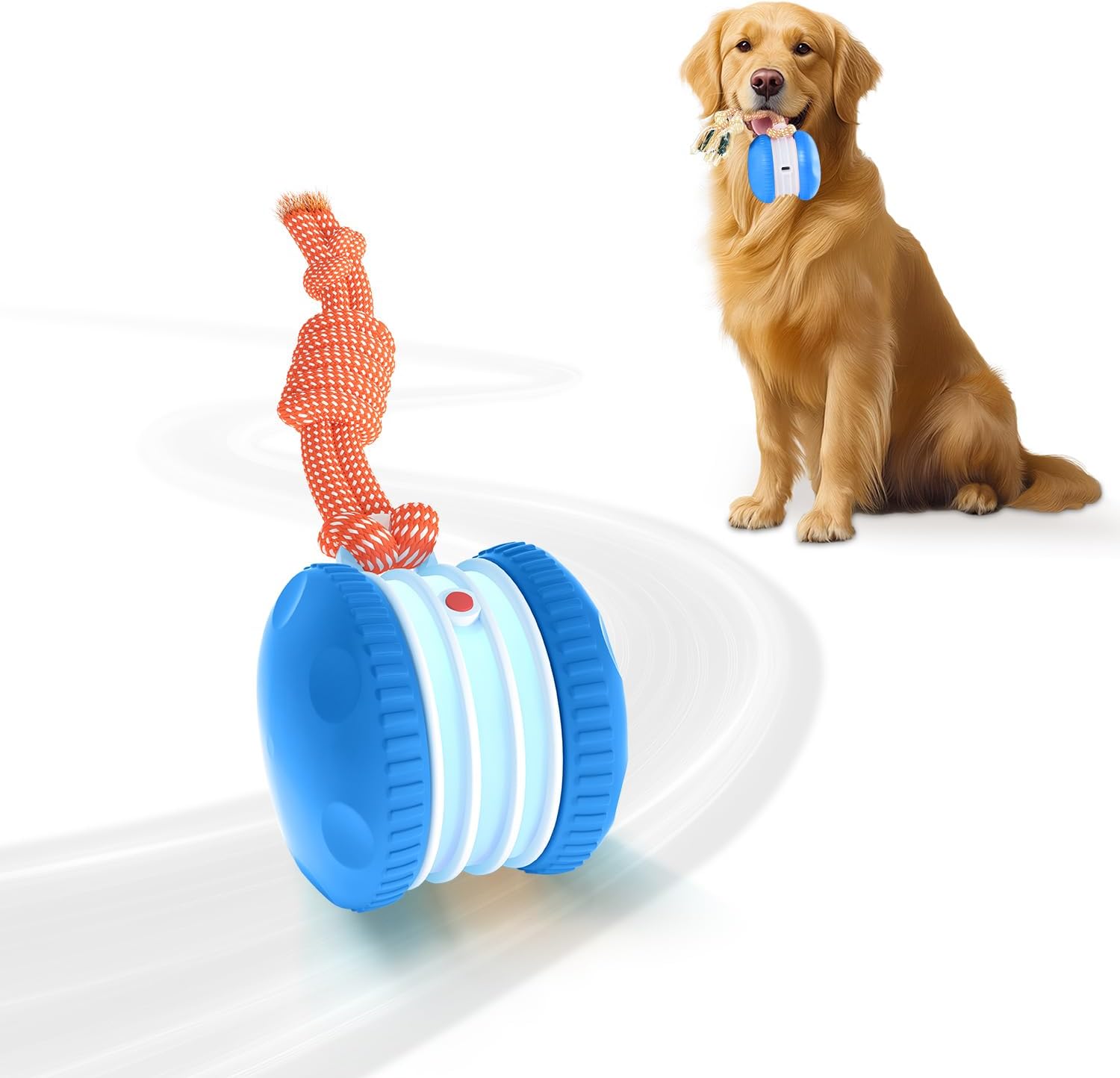QGI Pelota interactiva para perros, camino aleatorio eléctrico auto...