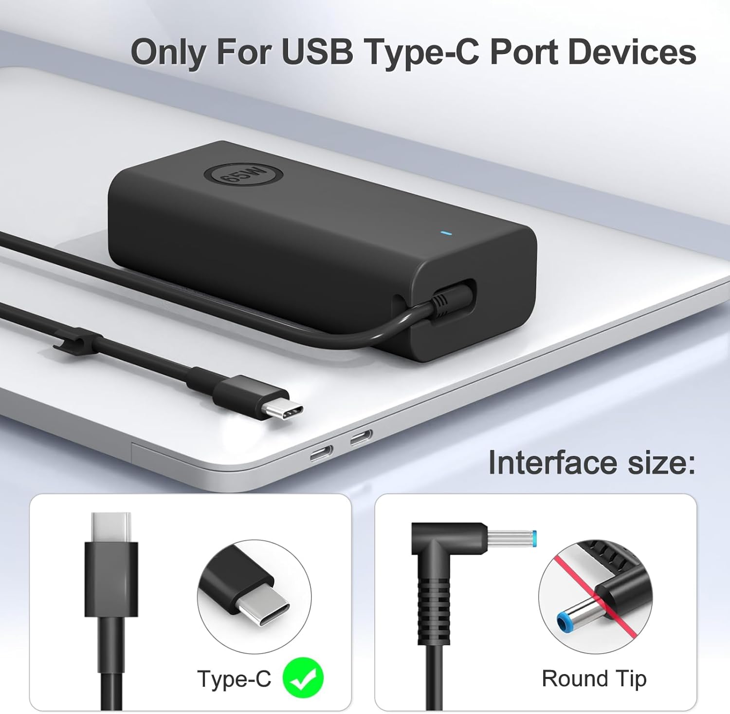 65W USB-C Compatible con Cargador de Laptop Dell XPS 13 y Cargador...