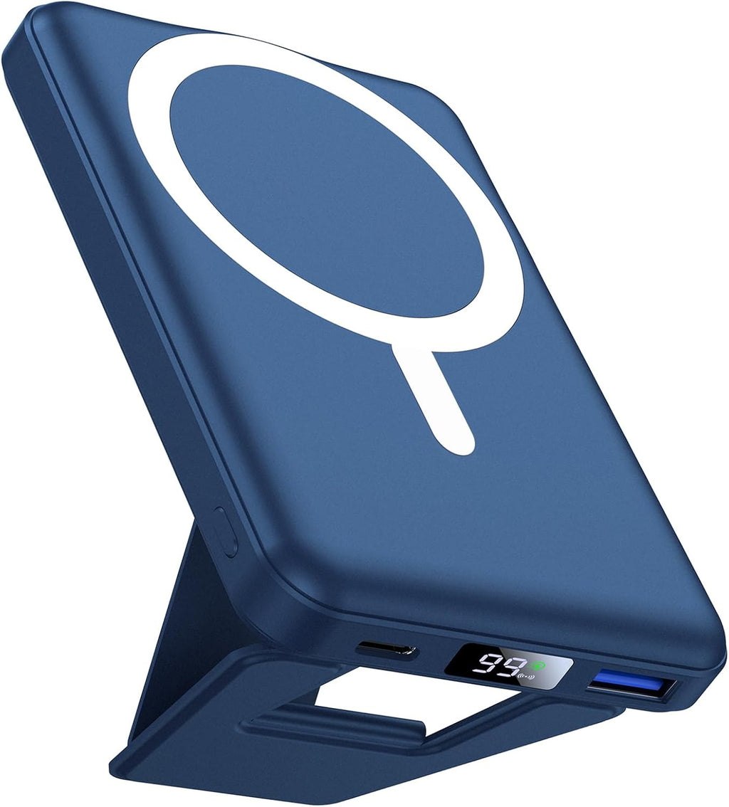 AOGUERBE Magsafe Power Bank, batería magnética plegable de 10000 mA...
