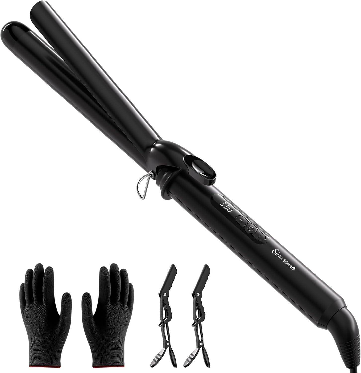 Rizador de pelo de cerámica de barril largo de 1 pulgada, rizador d...