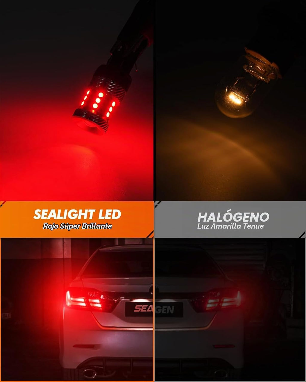 SEALIGHT Bombilla LED 7443 7440, luces de freno rojas, 7441 7444 T2...
