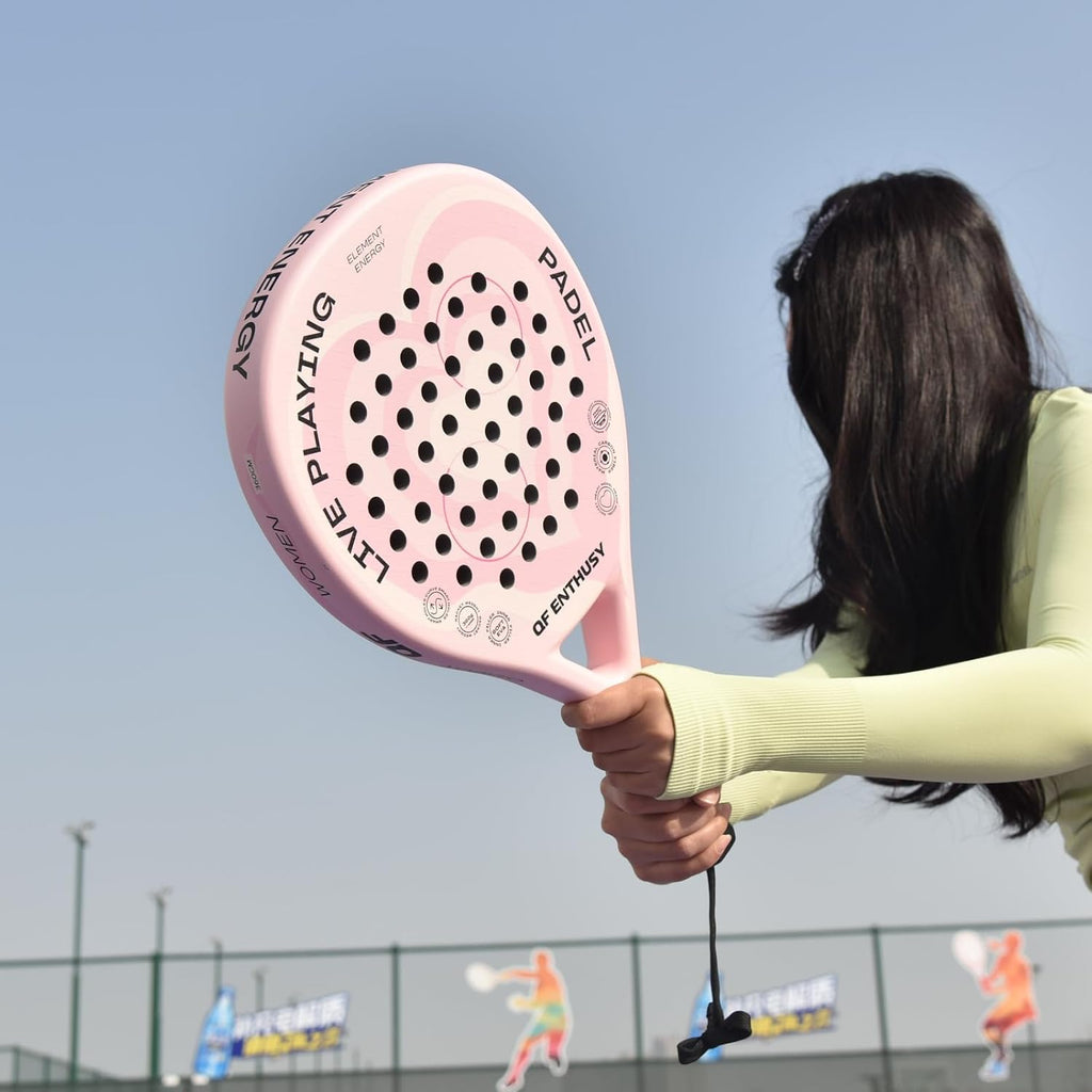 Pala de Padel, Pala de Padel de Superficie de Fibra de Carbono, Lig...