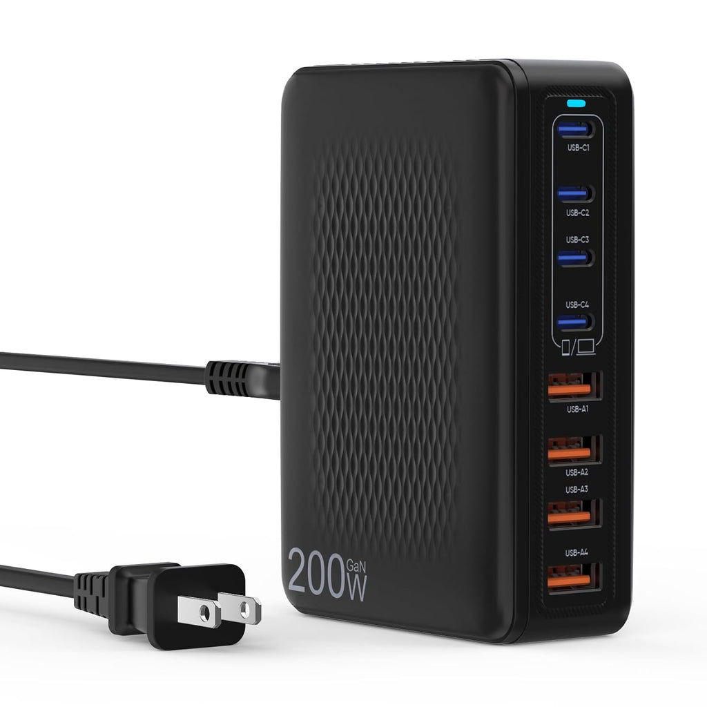 Bloque de Carga USB C, Estación de Carga USB C de 8 Puertos 200W, C...