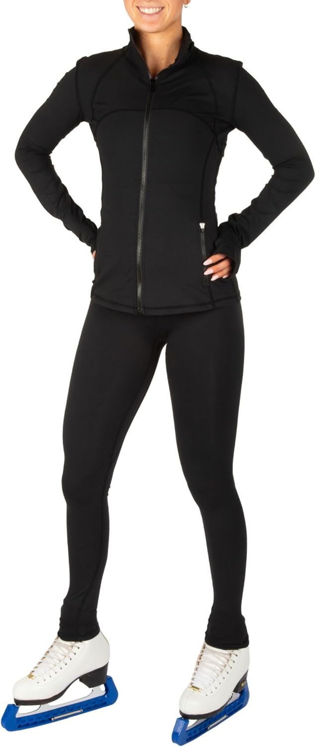 CRS Cross Chaqueta de calentamiento para patinaje sobre hielo. Crem...