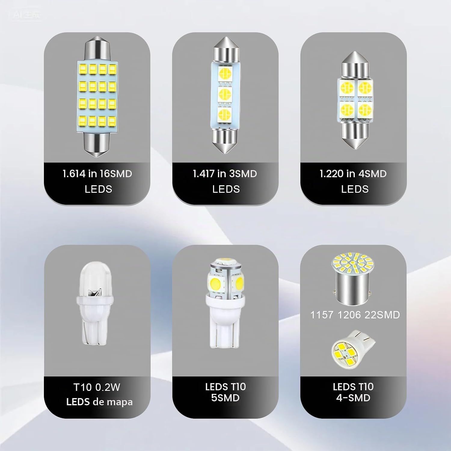 AMZAUTO Luces LED para Coche 70 PIEZAS Kit de Bombillas LED Interio...