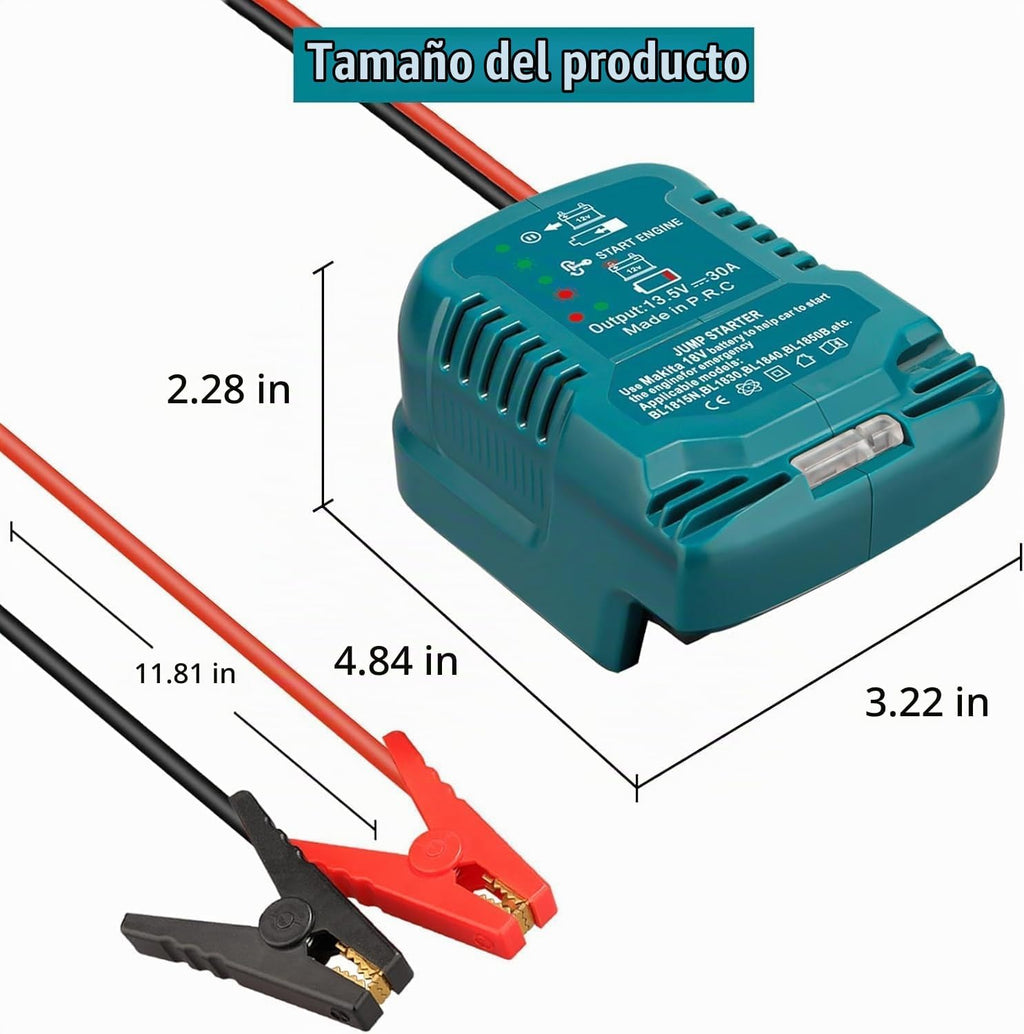 Adaptador de arranque para batería Makita LXT 18V | Cables de arran...