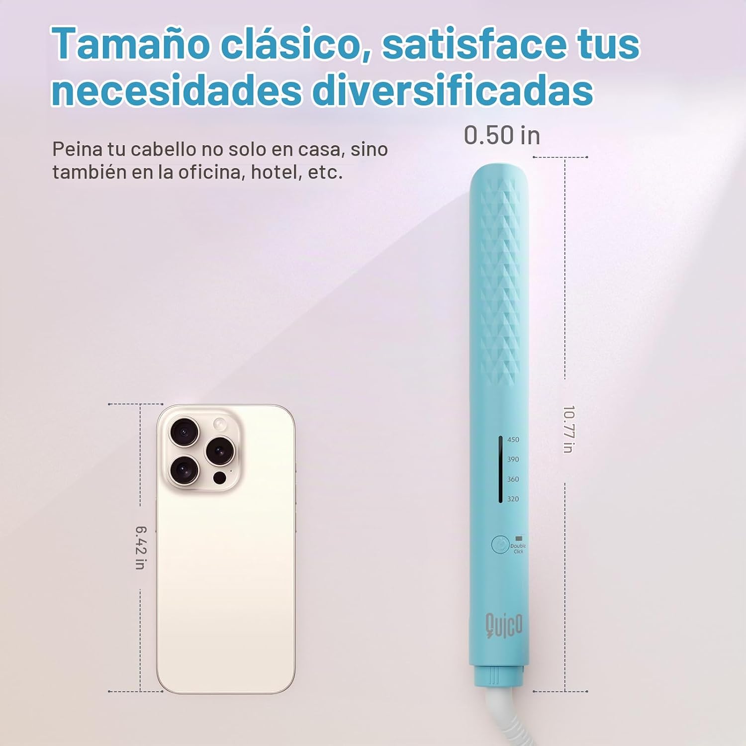 Quico Plancha para el cabello, alisadora de cabello de viaje global...