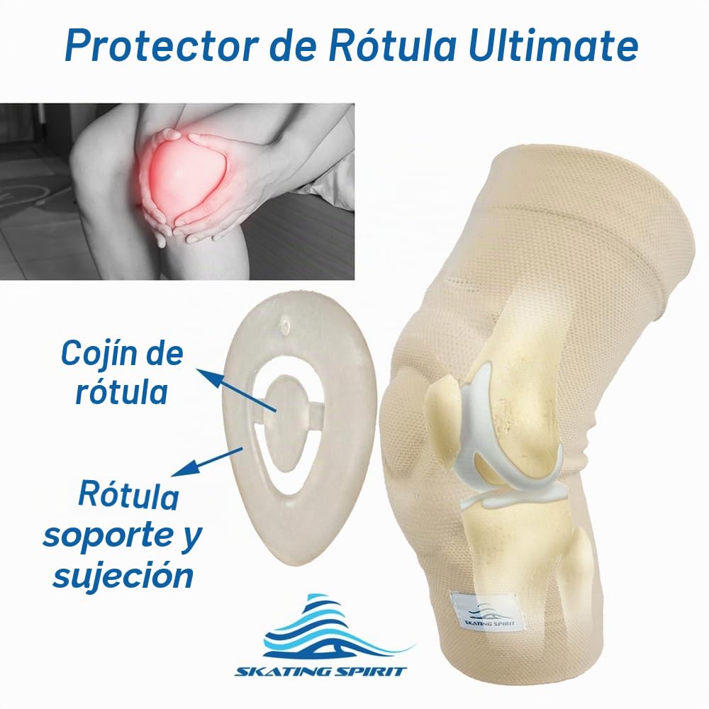 SKATINGSPIRIT - Rodilleras de gel (1 par), rodillera con cojín y so...